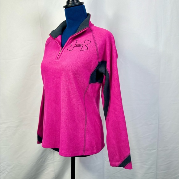 EUC Under Armour Pink/Purple Fleece 1/2 Zip Running Pullover Sweater - Picture 4 of 15